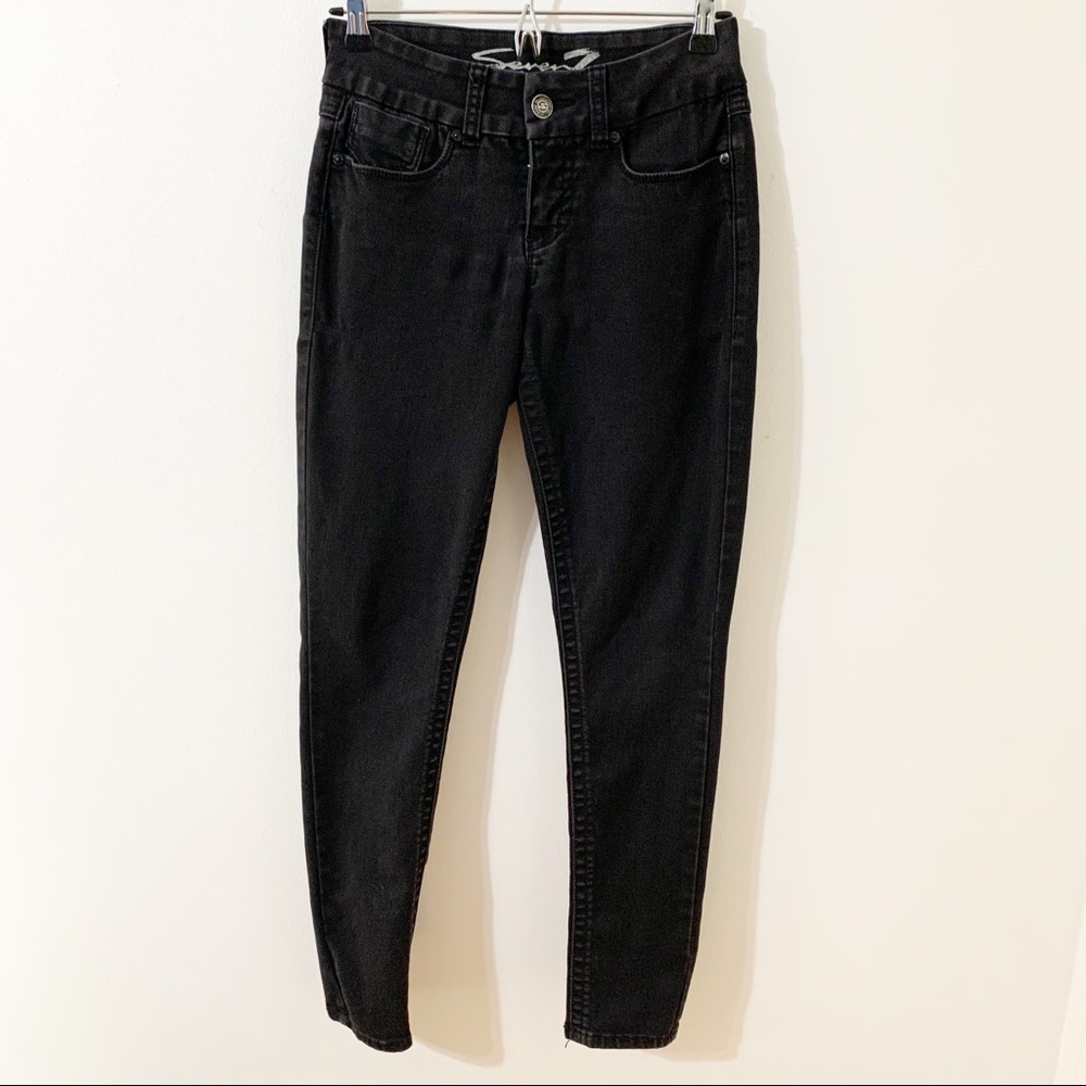 Seven7 Jeans Tumnyless Skinny Black Jeans My1164QW